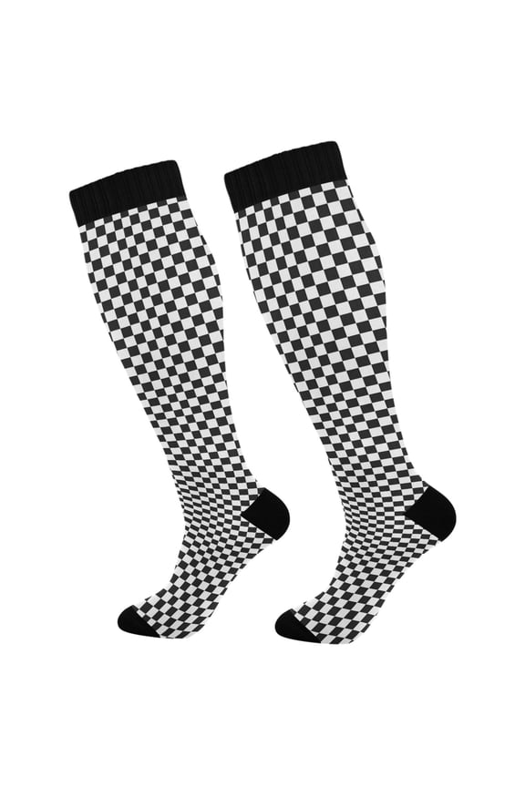 Buffalo Checkered Socks Women Men Knee High Sock