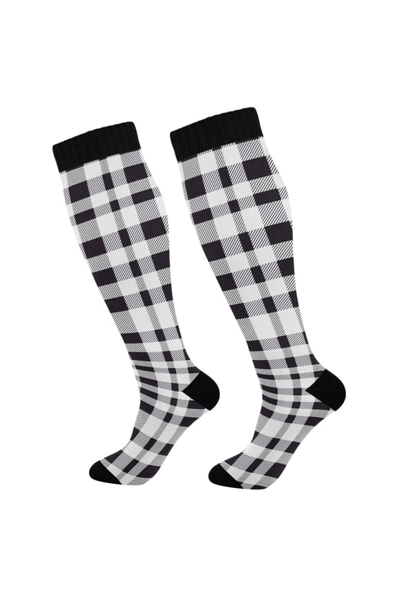 Buffalo Checkered Grid Socks Women Men Knee High Sock