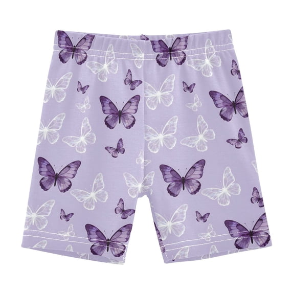 joogoo Butterfly Purple Girls Lined Shorts Bike Dance Bottoms 8Y