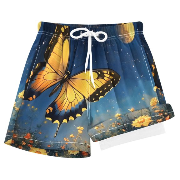 joogoo Butterfly at Night Boys Swim Trunks Beach Swimsuit Shorts Boxer 7Y