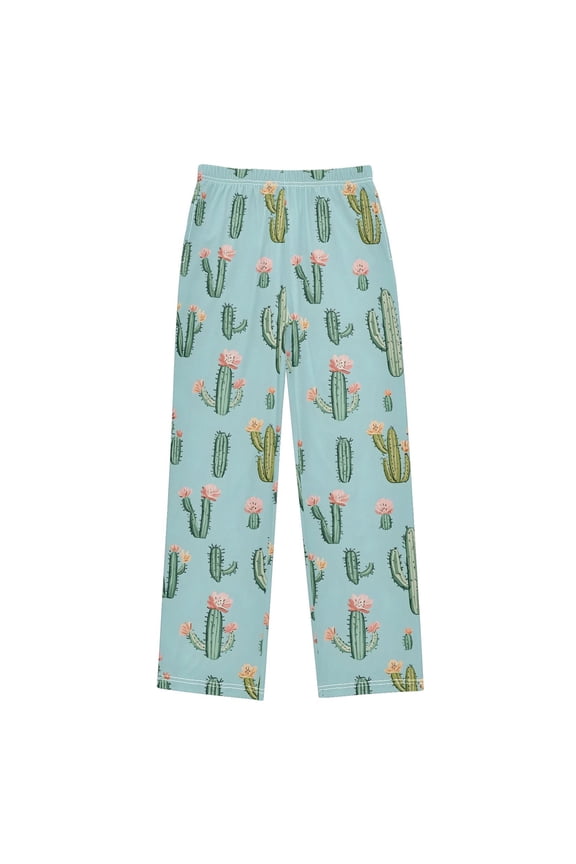 Cactus Flower Pajama Pants Pj Bottoms Sleepwear Lounge L