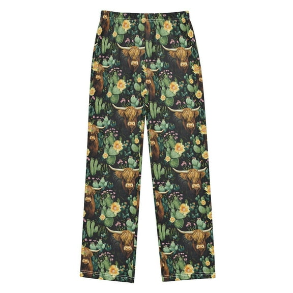 joogoo Cactus Highland Cattle Pajama Pants Pj Bottoms Sleepwear Lounge L