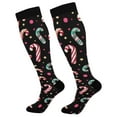 thumbnail image 1 of joogoo Candy Cane Christmas Socks Women Men Knee High Sock, 1 of 8