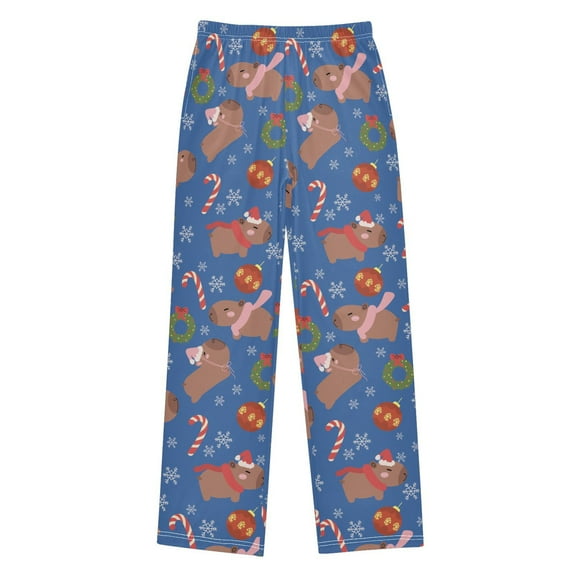 joogoo Capybara Christmas Ball Pattern Pajama Pants Pj Bottoms Sleepwear Lounge L