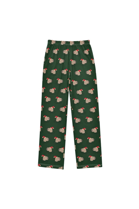 Capybara Head Pattern Pajama Pants Pj Bottoms Sleepwear Lounge L