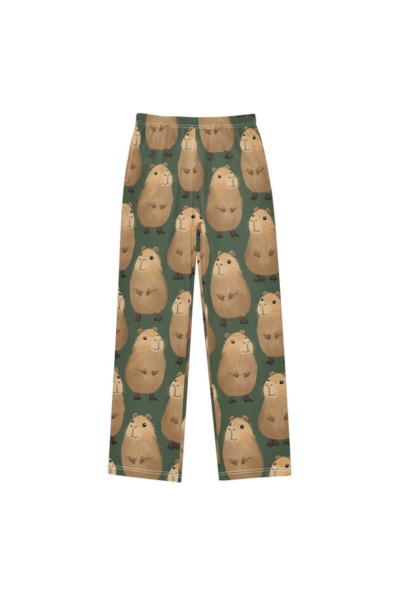 Capybara Pattern Pajama Pants Pj Bottoms Sleepwear Lounge L