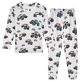 thumbnail image 1 of joogoo Car Trucks Cartoon Checkered Flag Pajamas Set Long Sleeve Soft Cotton Sleepwear 2 Piece 24M, 1 of 7