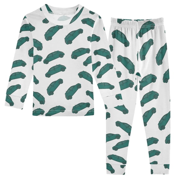 joogoo Car Vehicles 2 Piece Long Sleeve Tee and Pants Cotton Pajama Set 3T