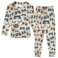 thumbnail image 1 of joogoo Cartoon Cat Face 2 Piece Long Sleeve Tee and Pants Cotton Pajama Set 3T, 1 of 7