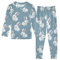 thumbnail image 1 of joogoo Cartoon Cute Rabbits 2 Piece Long Sleeve Tee and Pants Cotton Pajama Set 8Y, 1 of 7