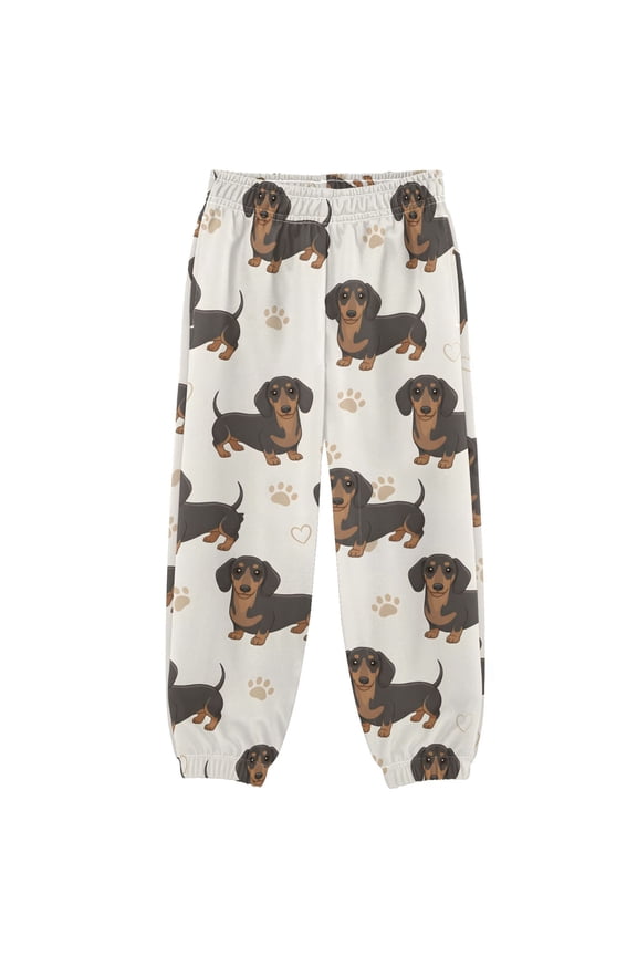Cartoon Dachshund Dogs Boys' Sweatpants Jogger Pants 9-10Y