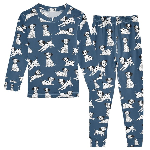 joogoo Cartoon Dalmatian Dog 2 Piece Long Sleeve Tee and Pants Cotton Pajama Set 4T