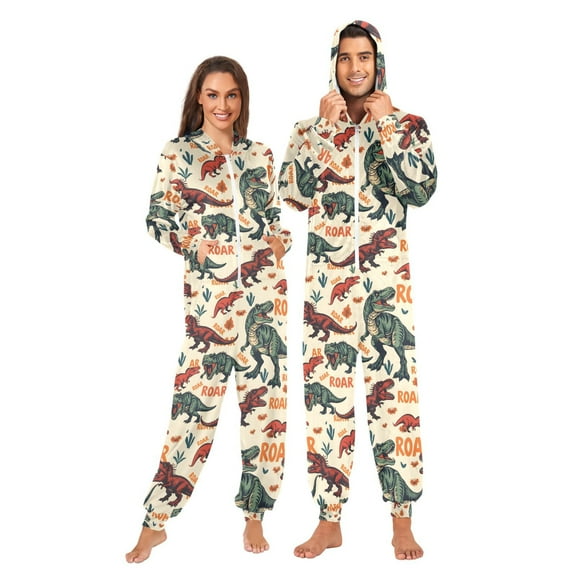 joogoo Cartoon Dinosaur-d5 Unisex Adults Onesies Pajamas Jumpsuits L
