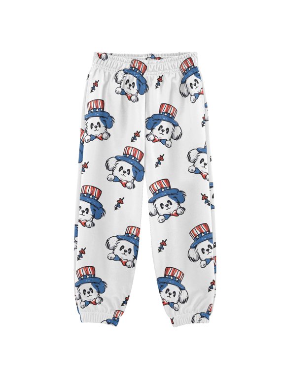 Cartoon Dogs Head Boys' Sweatpants Jogger Pants 4T