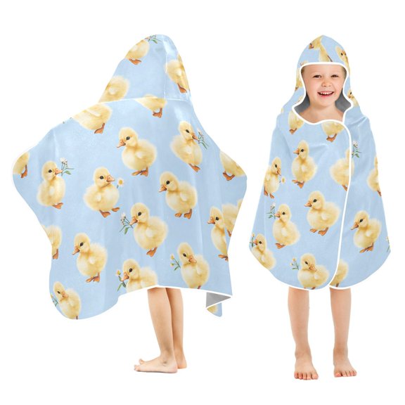 joogoo Cartoon Duck Daisy Kids Hooded Beach Towel Baby Bath Towel 23.5"x50"