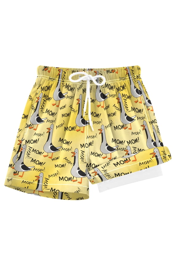Cartoon Ducks Boys Swim Trunks Beach Swimsuit Shorts Boxer 4T