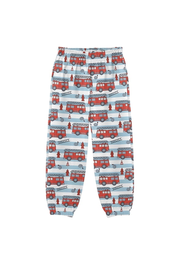 Cartoon Fire Truck Boys' Sweatpants Jogger Pants 3T