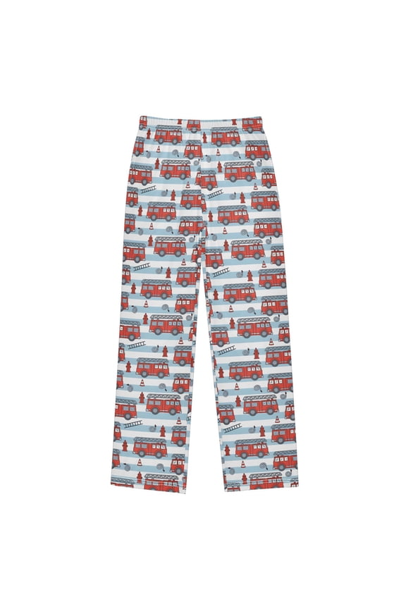 Cartoon Fire Truck Pajama Pants Pj Bottoms Sleepwear Lounge XL