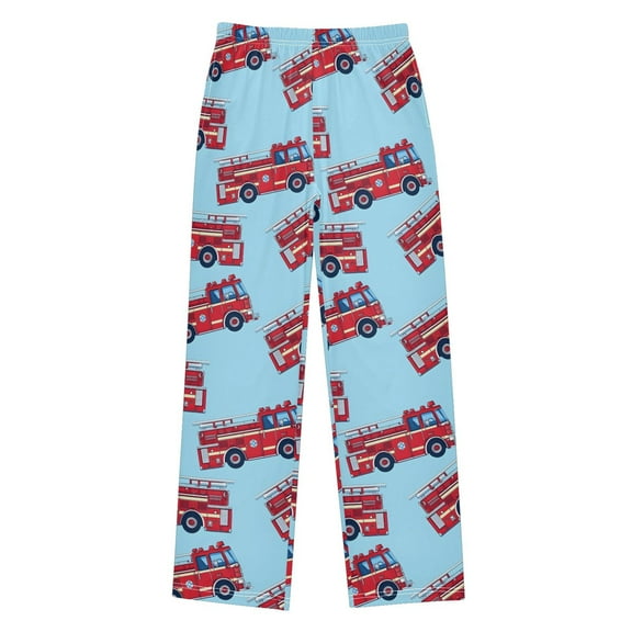 joogoo Cartoon Fire Trucks Pajama Pants Pj Bottoms Sleepwear Lounge L
