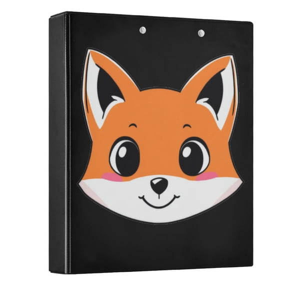 joogoo Cartoon Fox Hardcover 3 Ring Binder 1.5" Round Rings Interior Pockets Binders Organizer 1 Pack