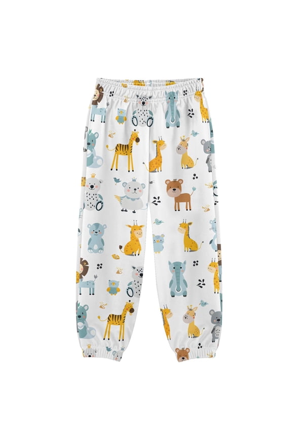 Cartoon Giraffe Bears Boys' Sweatpants Jogger Pants 7-8Y