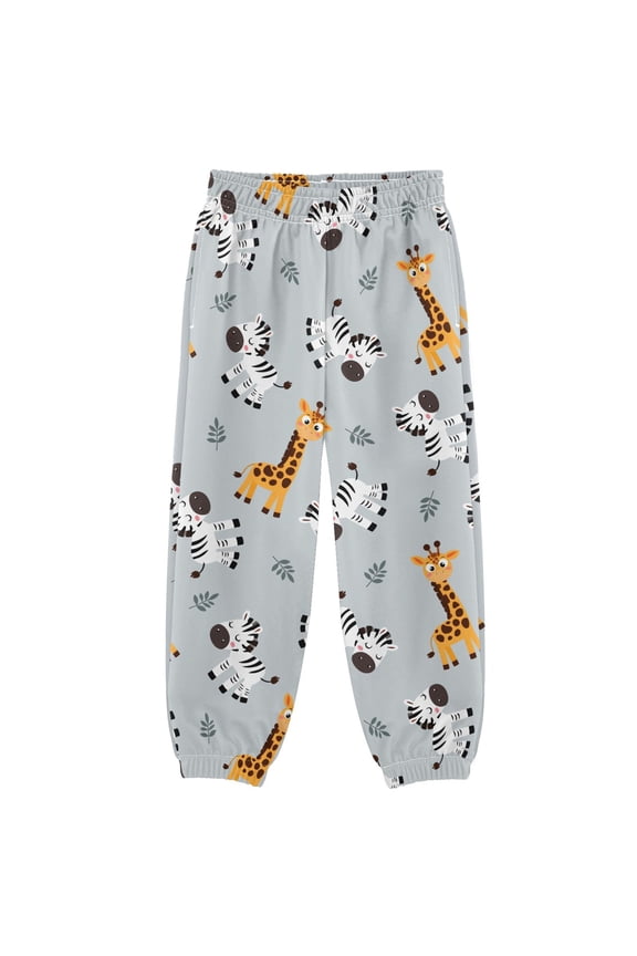Cartoon Giraffe Zebra Boys' Sweatpants Jogger Pants 3T