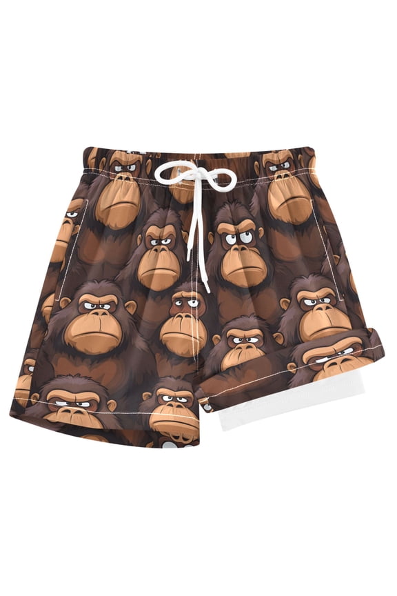 Cartoon Gorillas-a1 Boys Swim Trunks Beach Swimsuit Shorts Boxer 5-6T