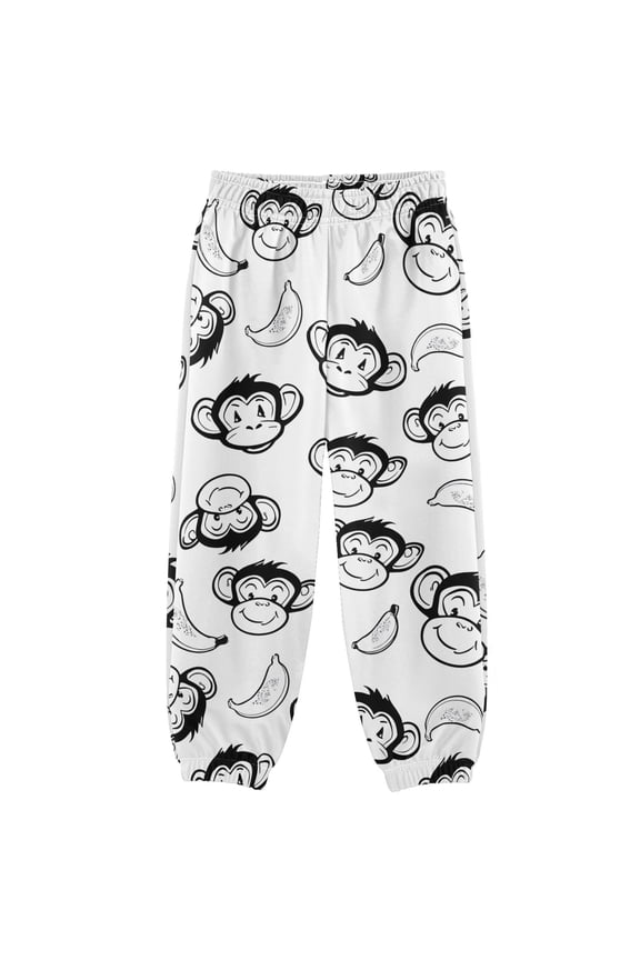 Cartoon Monkey Banana-1 Boys' Sweatpants Jogger Pants 9-10Y