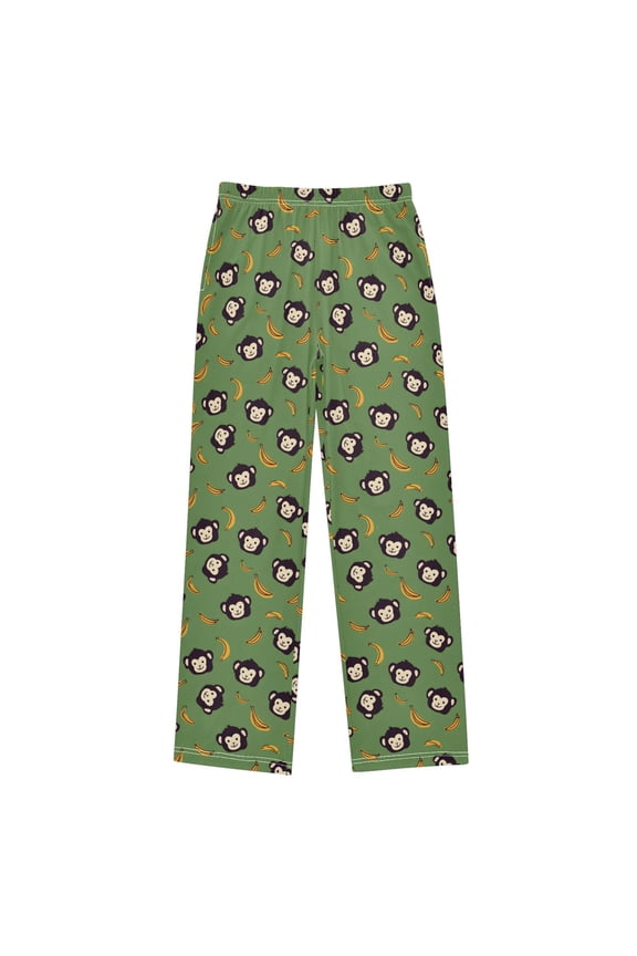 Cartoon Monkey Bananas Pajama Pants Pj Bottoms Sleepwear Lounge XL