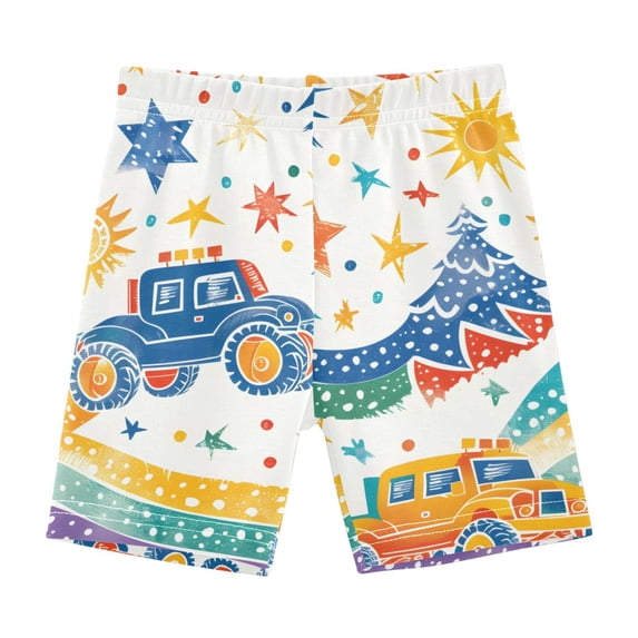 joogoo Cartoon Monster Trucks Girls Lined Shorts Bike Dance Bottoms 4T