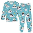 thumbnail image 1 of joogoo Cartoon Pandas and Stars 2 Piece Long Sleeve Tee and Pants Cotton Pajama Set 8Y, 1 of 7