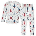 thumbnail image 1 of joogoo Cartoon Rockets Stars 2 Piece Long Sleeve Tee and Pants Cotton Pajama Set 6Y, 1 of 7