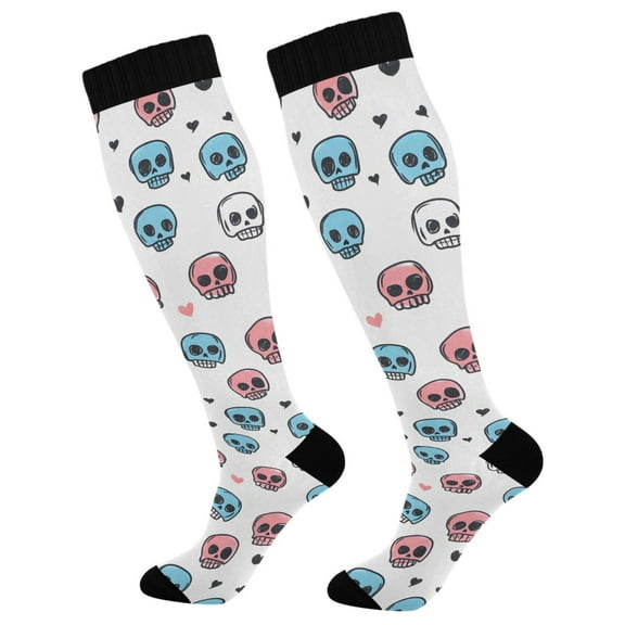 joogoo Cartoon Skull Socks Women Men Knee High Sock