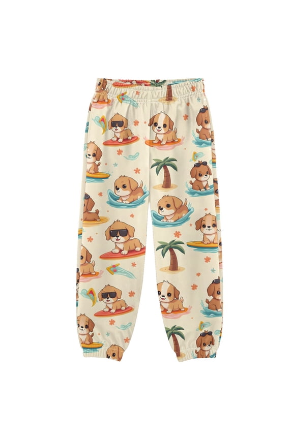 Cartoon Surfboard Dogs Boys' Sweatpants Jogger Pants 4T