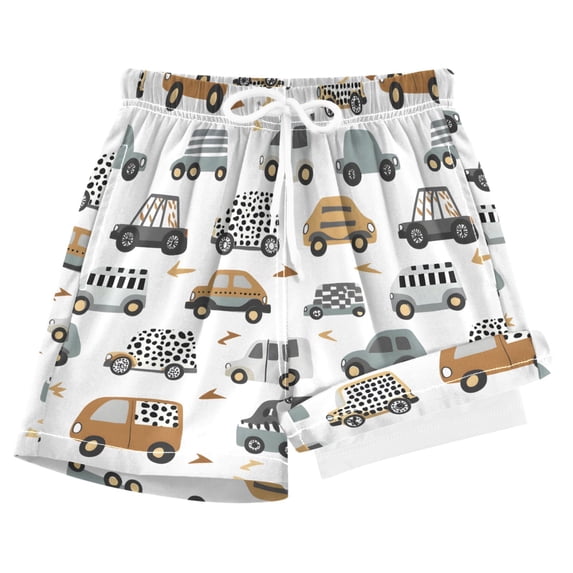 joogoo Cartoon Trucks Leopard Boys Swim Trunks Beach Swimsuit Shorts Boxer 12-13Y