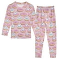 thumbnail image 1 of joogoo Cartoon Unicorn Donuts 2 Piece Long Sleeve Tee and Pants Cotton Pajama Set 6Y, 1 of 7