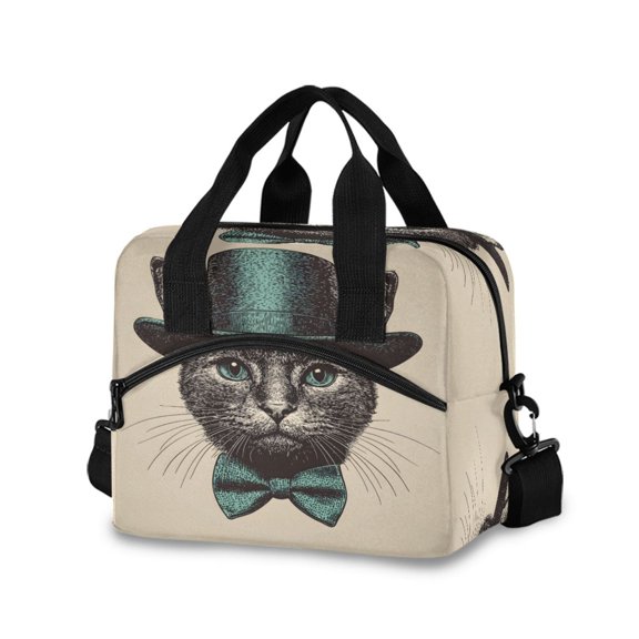 joogoo Cat Cool Insulated Lunch Bags Reusable Cooler Box with Shoulder Strap