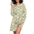 thumbnail image 1 of joogoo Cat Flowers Women's Long Sleeve Nightgown Sleepwear L, 1 of 8