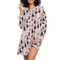 thumbnail image 1 of joogoo Cat Geometry Art Women's Long Sleeve Nightgown Sleepwear XXL, 1 of 8