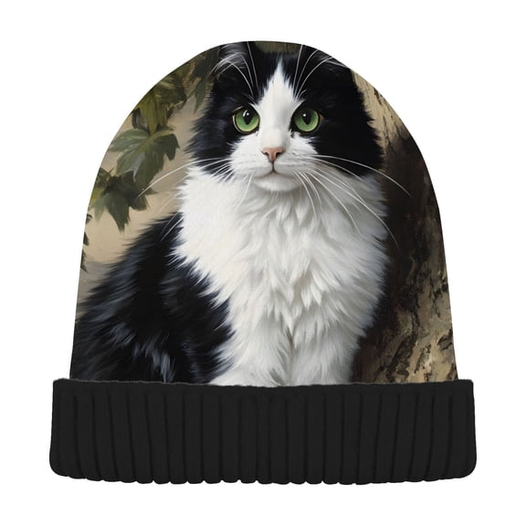 joogoo Cat Tree Beanie Hats Cuffed Winter Warm Knit Thick Beanies