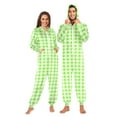 thumbnail image 1 of joogoo Checkered Green Unisex Adults Onesies Pajamas Jumpsuits L, 1 of 7