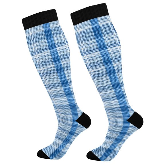joogoo Checkered Grid-a7 Socks Women Men Knee High Sock
