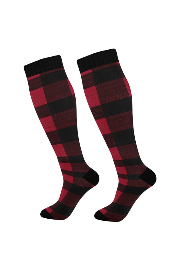 Checkered Grid-b3 Socks Women Men Knee High Sock