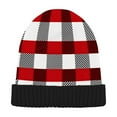 thumbnail image 1 of joogoo Checkered Grid-c2 Beanie Hats Cuffed Winter Warm Knit Thick Beanies, 1 of 7