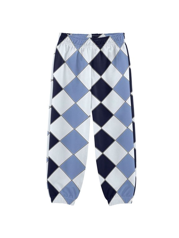 Checkered Grid-d2 Boys' Sweatpants Jogger Pants 3T