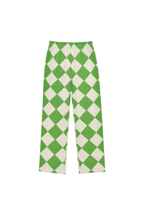 Checkered Grid-d9 Pajama Pants Pj Bottoms Sleepwear Lounge L