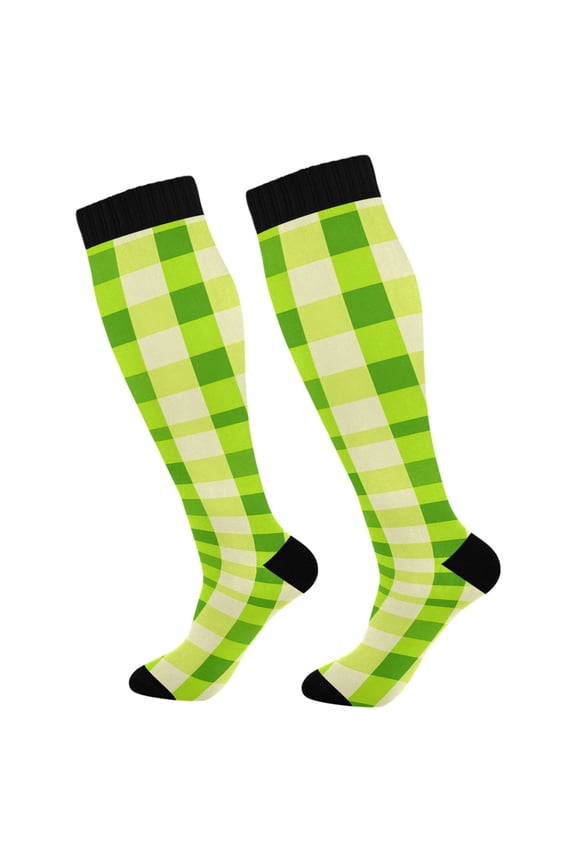Checkered Grid-t1 Socks Women Men Knee High Sock