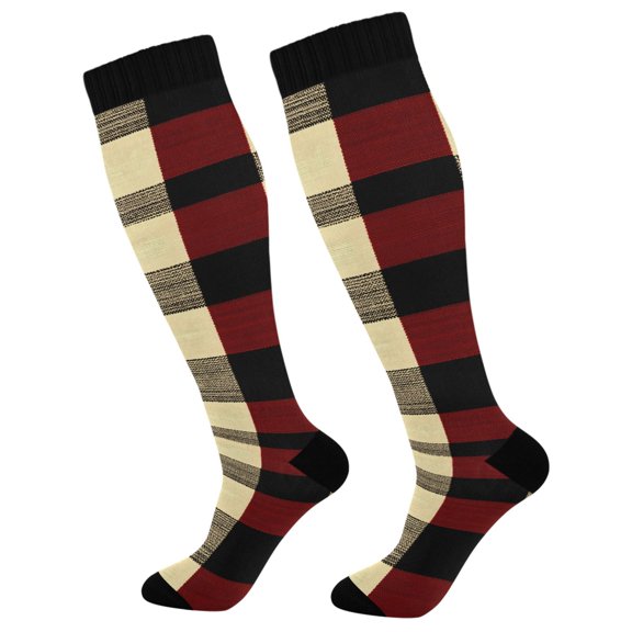 joogoo Checkered Grid-z6 Socks Women Men Knee High Sock