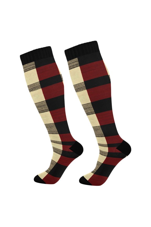 Checkered Grid-z6 Socks Women Men Knee High Sock