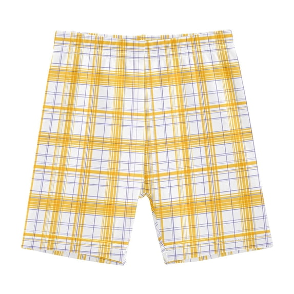 joogoo Checkered Plaid Print Girls Lined Shorts Bike Dance Bottoms 8Y